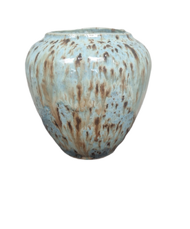Lille Tulipanvase med Lyseblå glasur og krystaleffekt